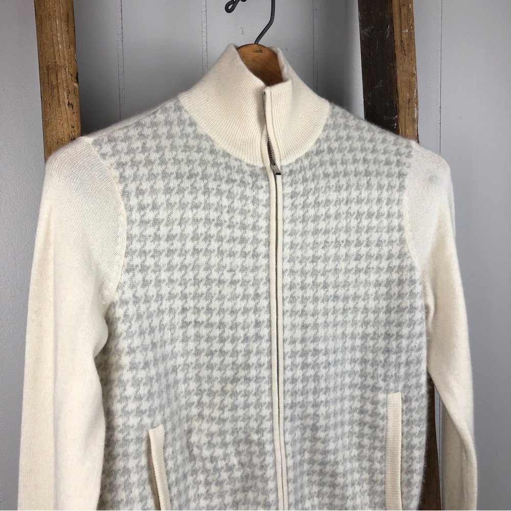 Ralph Lauren Golf Cashmere Houndstooth Cardigan Sweater